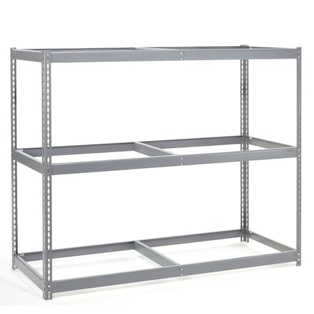 Wide Span Rack 60Wx24Dx60H, 3 Shelves No Deck 1200 Lb Cap. Per Level, Gray